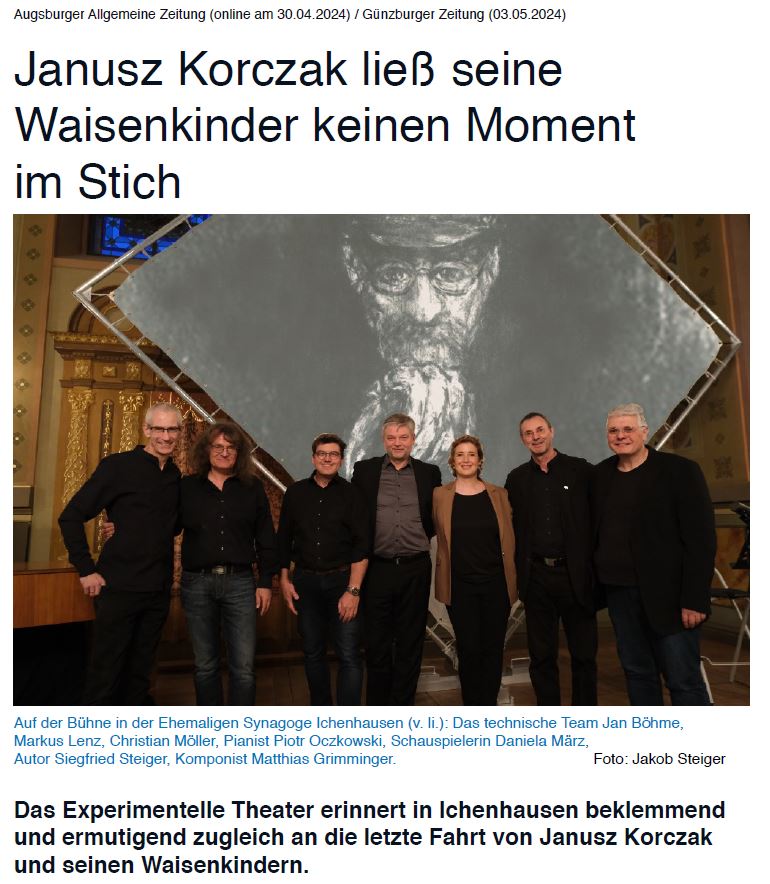 Foto: Auszug aus der Augsburger Allgemeine Zeitung (online am 30.04.2024) / Günzburger Zeitung (03.05.2024)